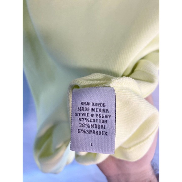 Soft Surroundings Women’s Scoop Neck Short Sleeve Top‎ Stretch Yellow Size Large - Picture 4 of 4